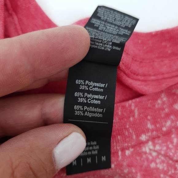 Holy Chic Bleached Sublimation Red T Shirt Homemade Unique One of a Kind Medium - Picture 7 of 8